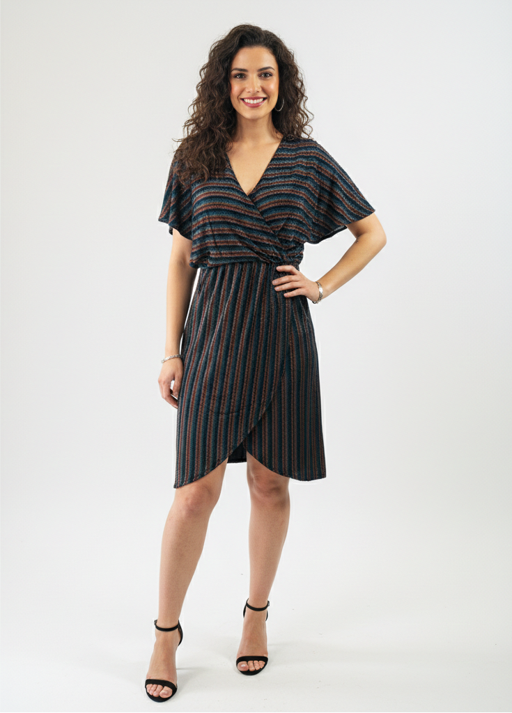 Andie Wrap Dress in Rainbow Sparkle