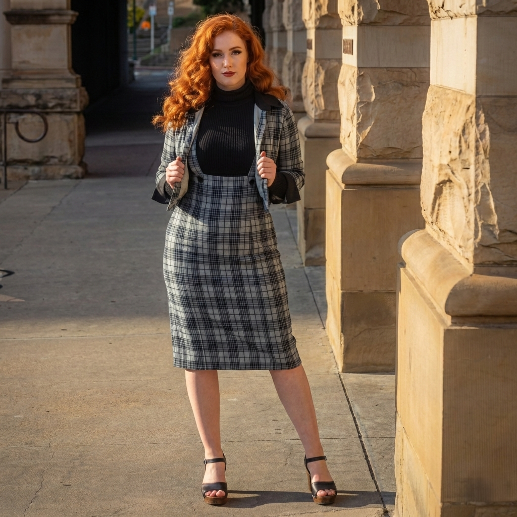 Retro Pencil Jumper - Tatyana Clothing