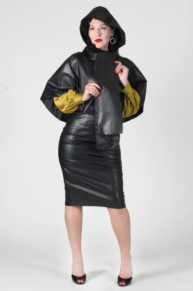 Vegan Leather Caplet in Black