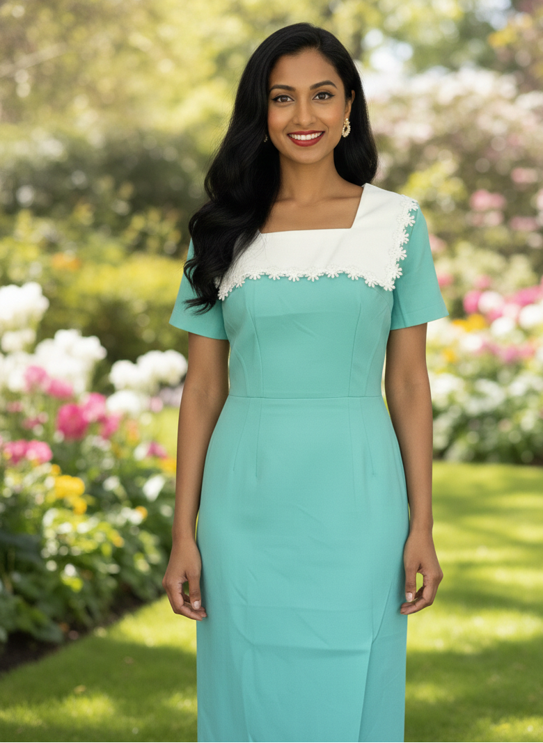 Pencil Dress in Robins Egg Blue - SAMPLE Pencil Dress in Robins Egg Blue - SAMPLE
