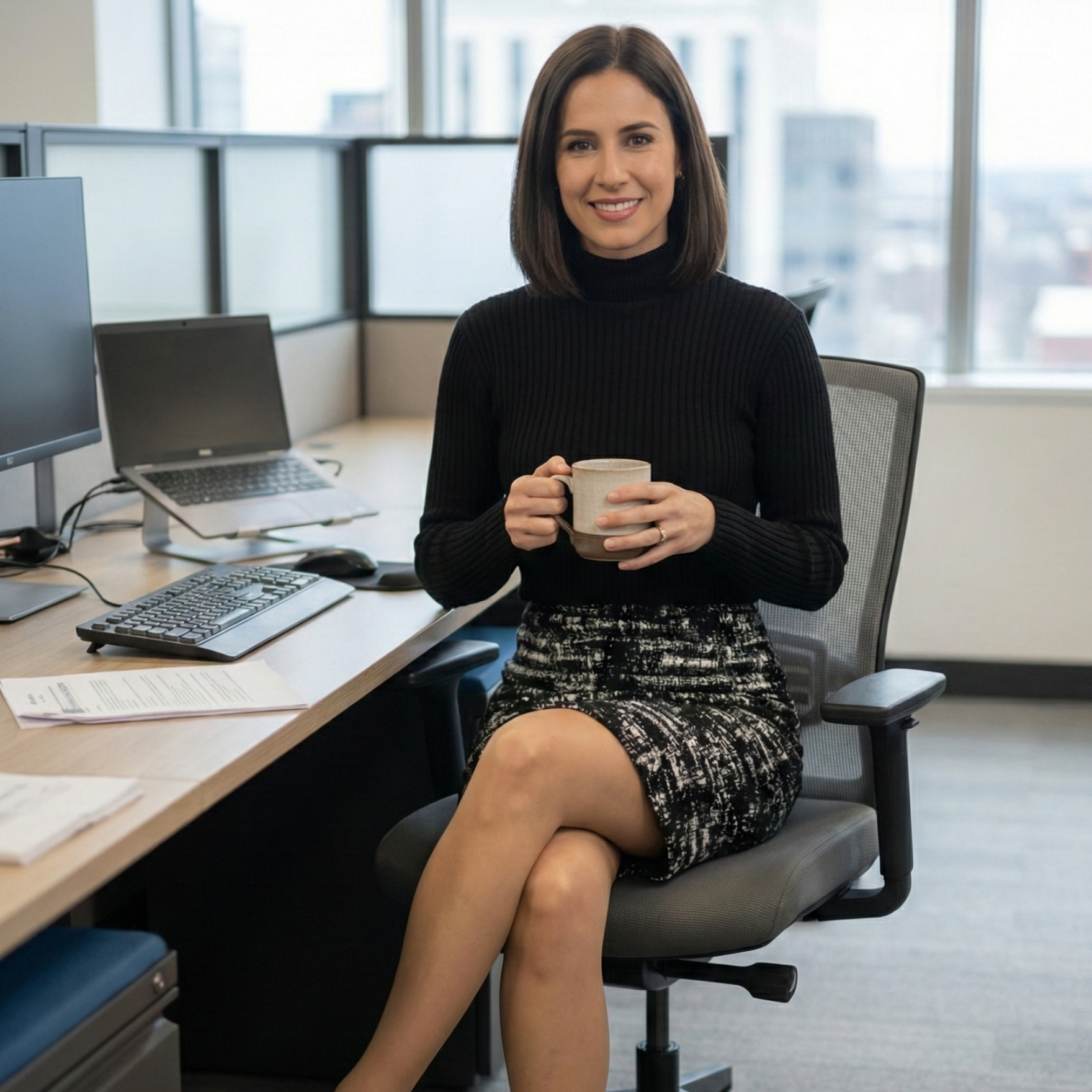 Patterned Black Skirt - SAMPLE