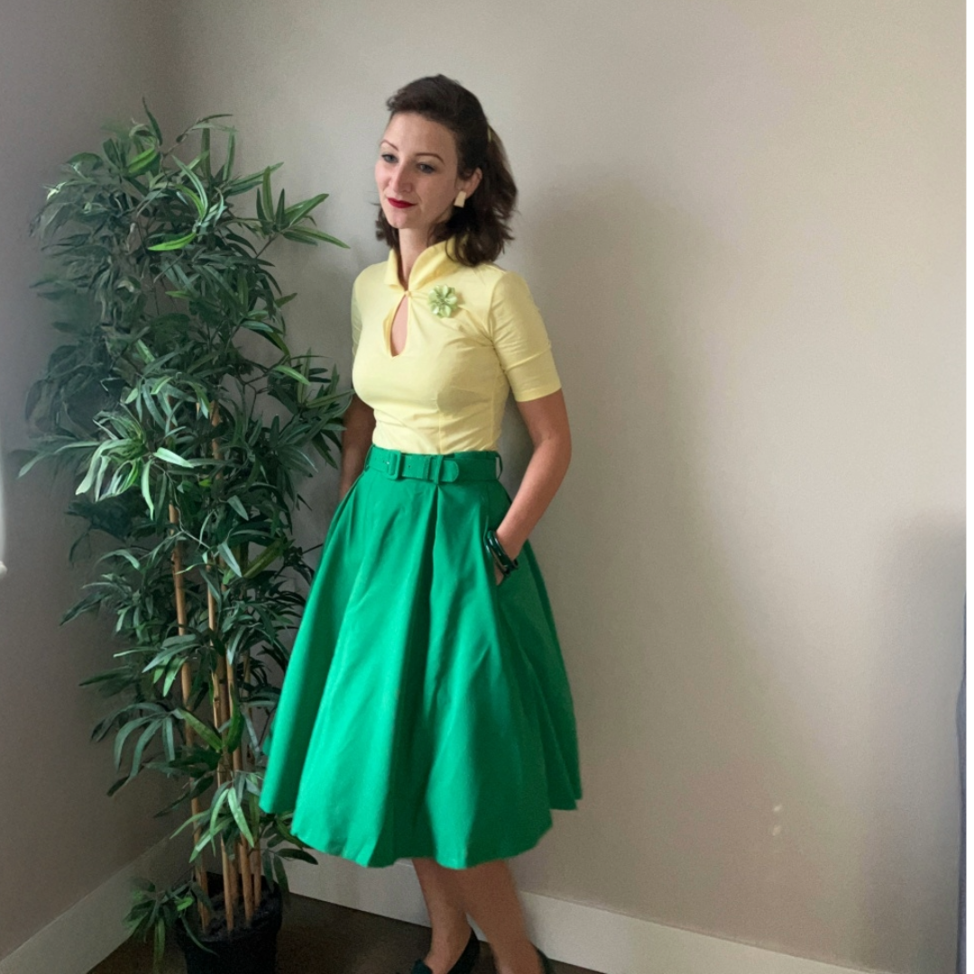 Keynote Vintage-Inspired Blouse with Peter Pan Collar