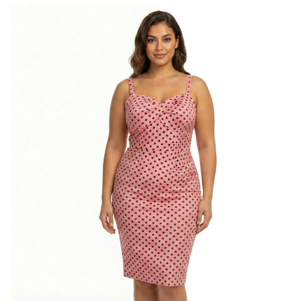 open lace back dress Black Polka Pleasures Baby Pink Women's Ruffle Hem Dress – Totally Bri LLC main image 1