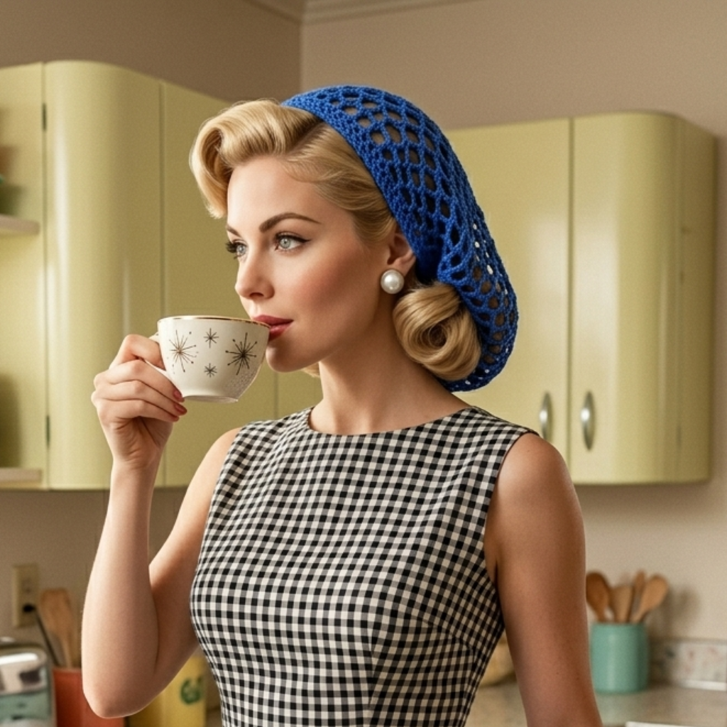 Vintage-Inspired Hair Snood – Retro Knit Hair Accessory - Tatyana