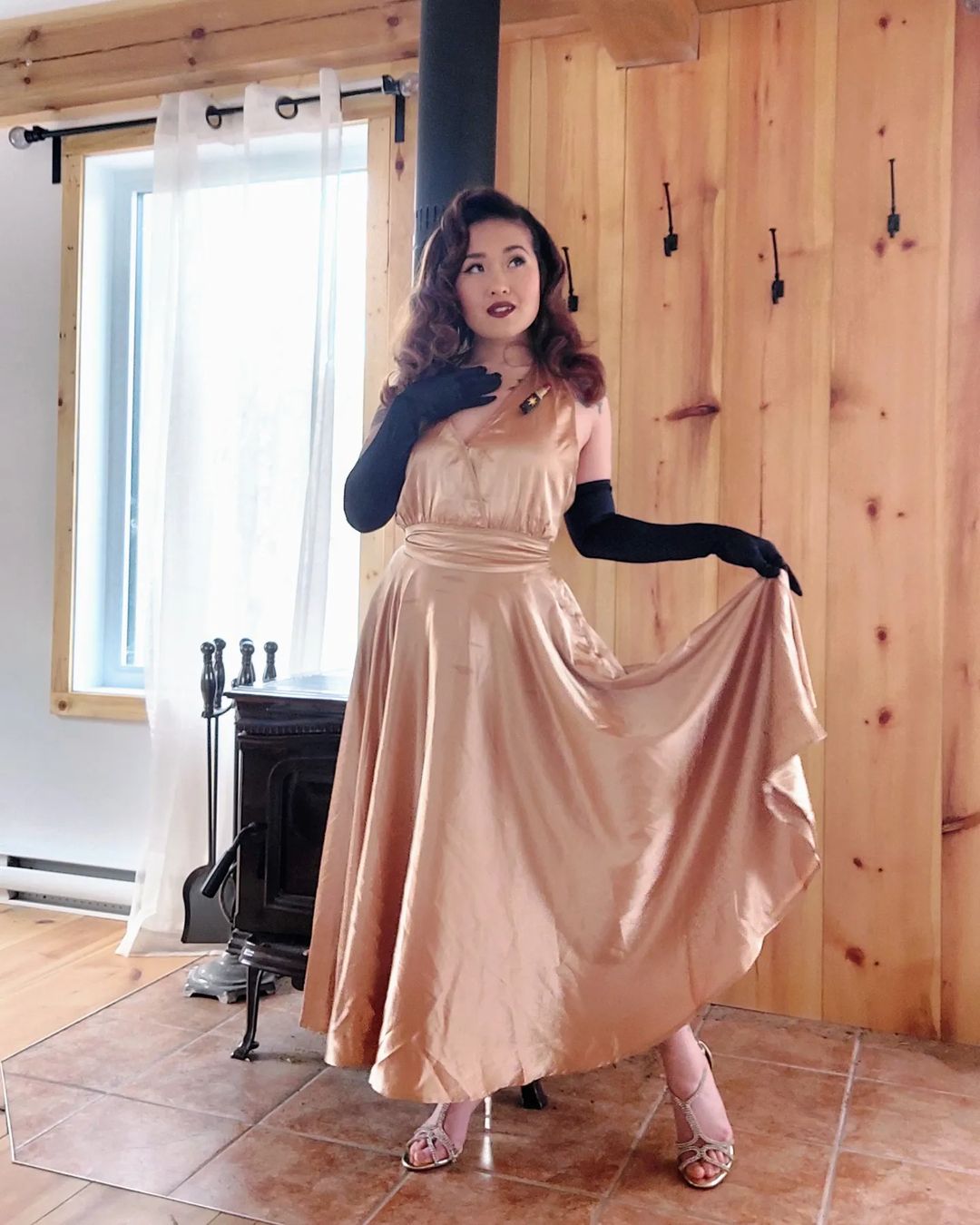 Isabella Halter Dress in Golden Goddess - Tatyana Clothing Isabella Halter Dress in Golden Goddess - Tatyana Clothing