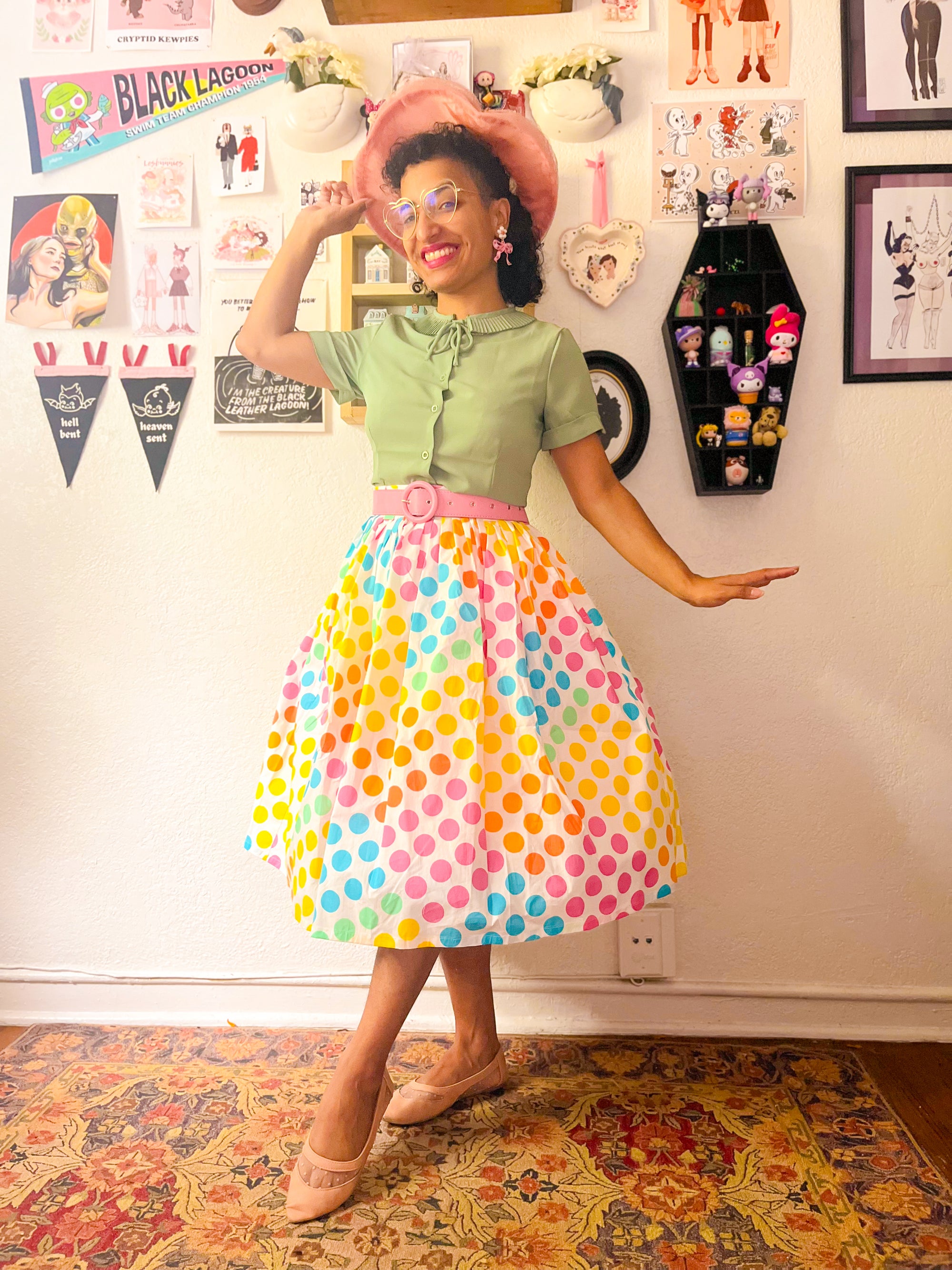 Gloria Skirt in Dot Candy Print