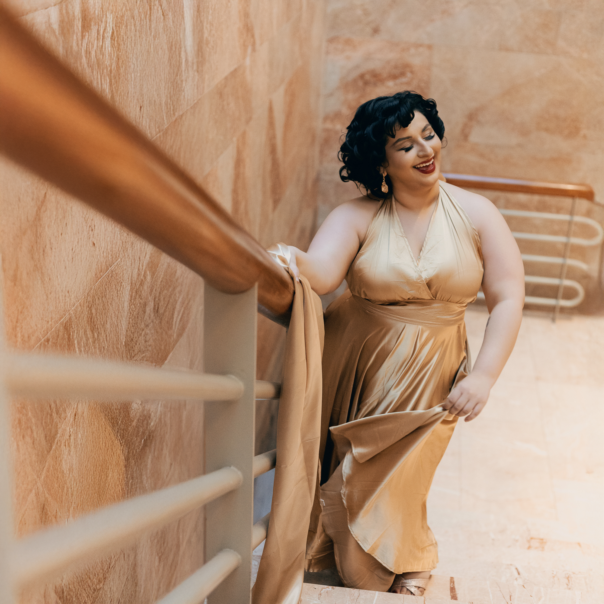 Isabella Halter Dress in Golden Goddess - Tatyana Clothing Isabella Halter Dress in Golden Goddess - Tatyana Clothing