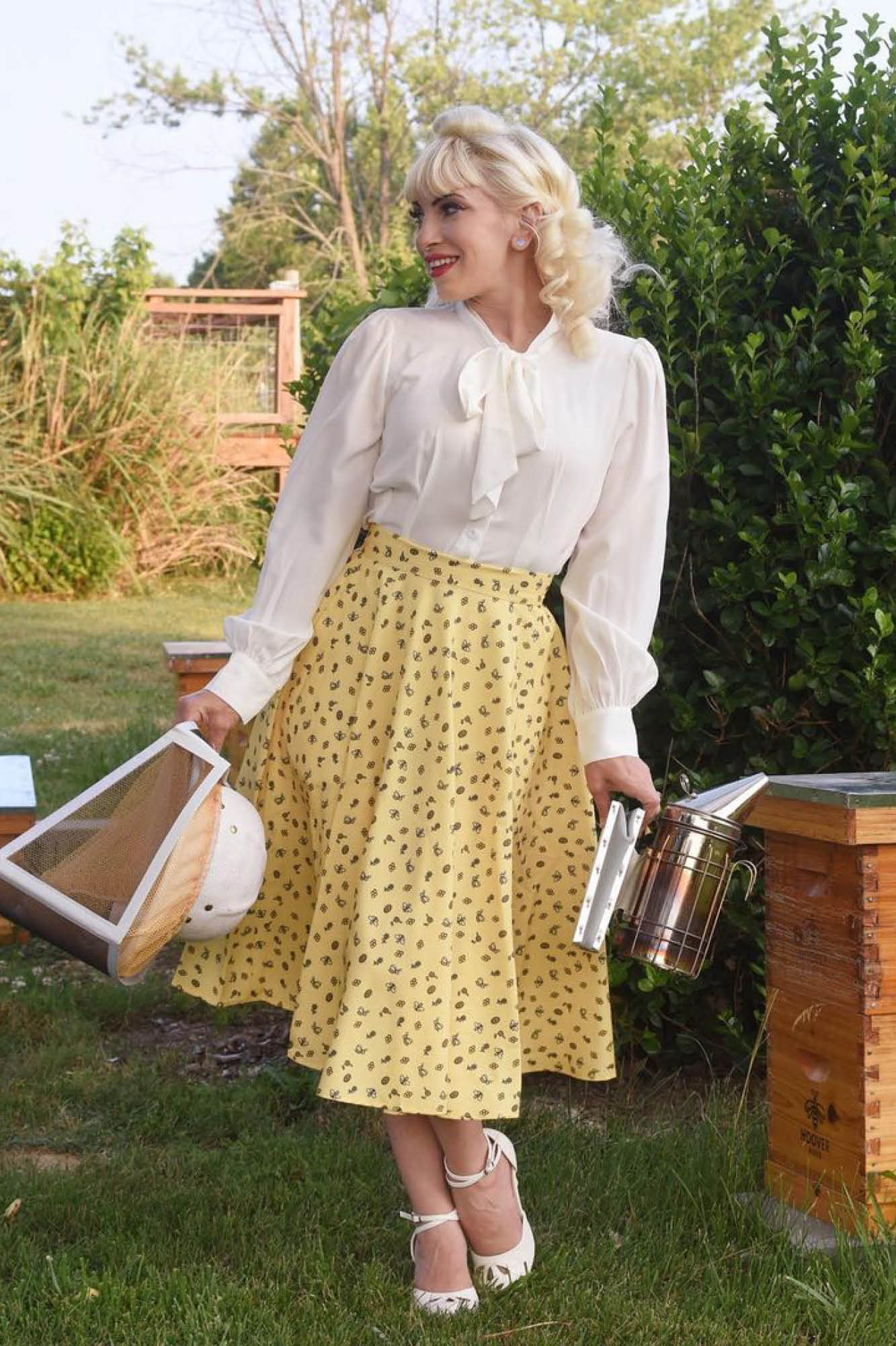 Annette Skirt in Save the Bees Print