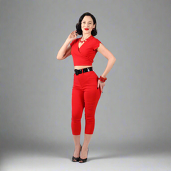 Luisa High-Waisted Capri Pant - Tatyana Clothing