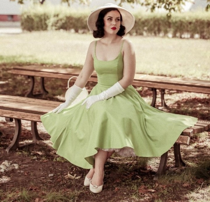 Peggy Circle Dress in Peridot - SAMPLE