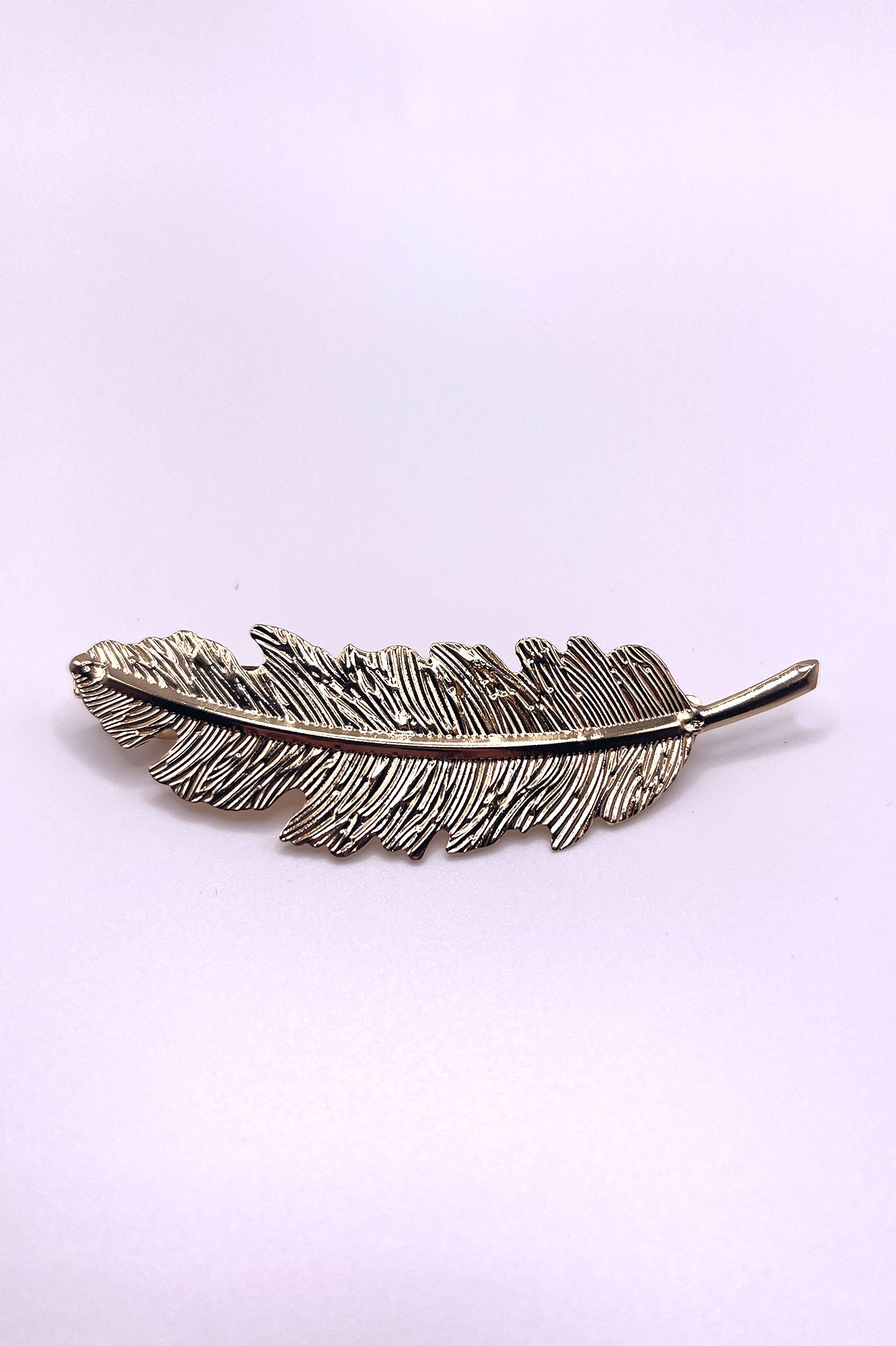 Gold Feather Hair Barrette
