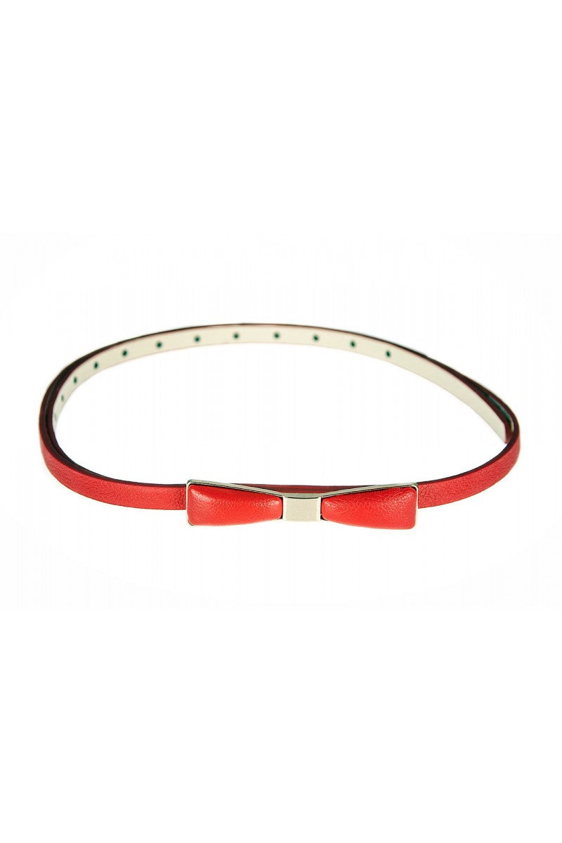 Metal Bow Belt in Red