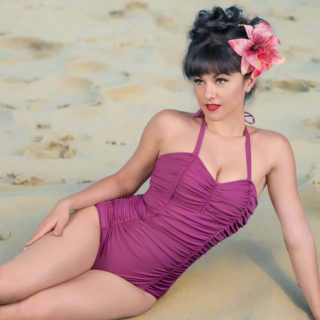 One Piece 1950s Bathing Suit Rosie Retro One-Piece Swimsuit